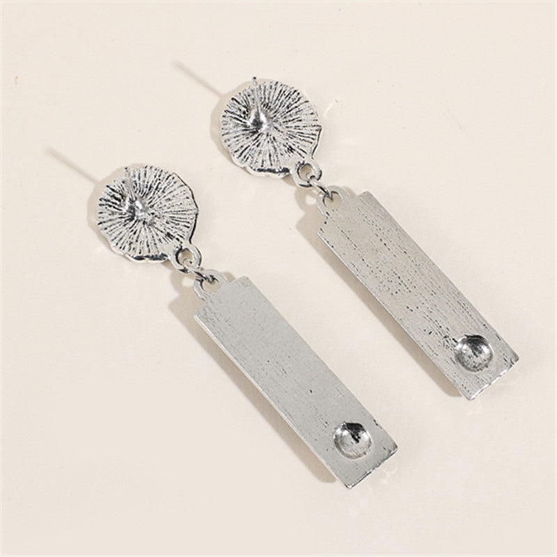 Pendientes de aleación rectangular turquesa al por mayor